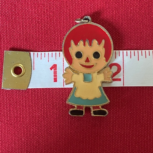 VTG 1970s Raggedy Ann Doll Enamel Pendant - Picture 4 of 13